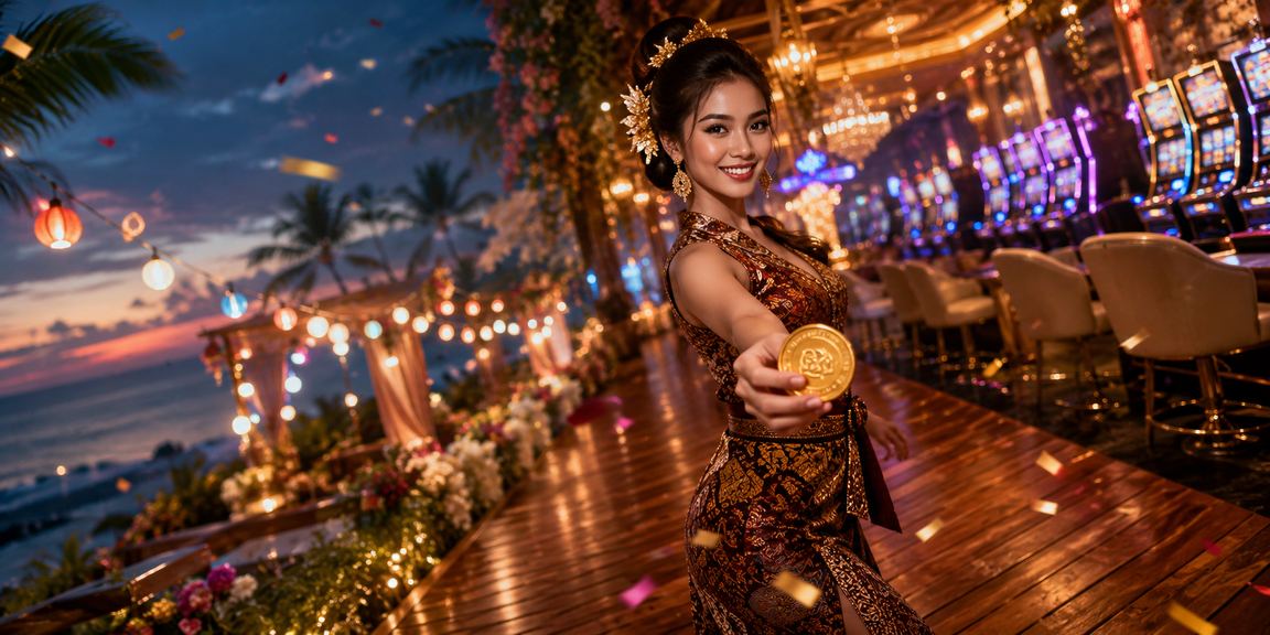 Suasana mewah VIP bonus di pasar malam Vietnam yang bercahaya terang