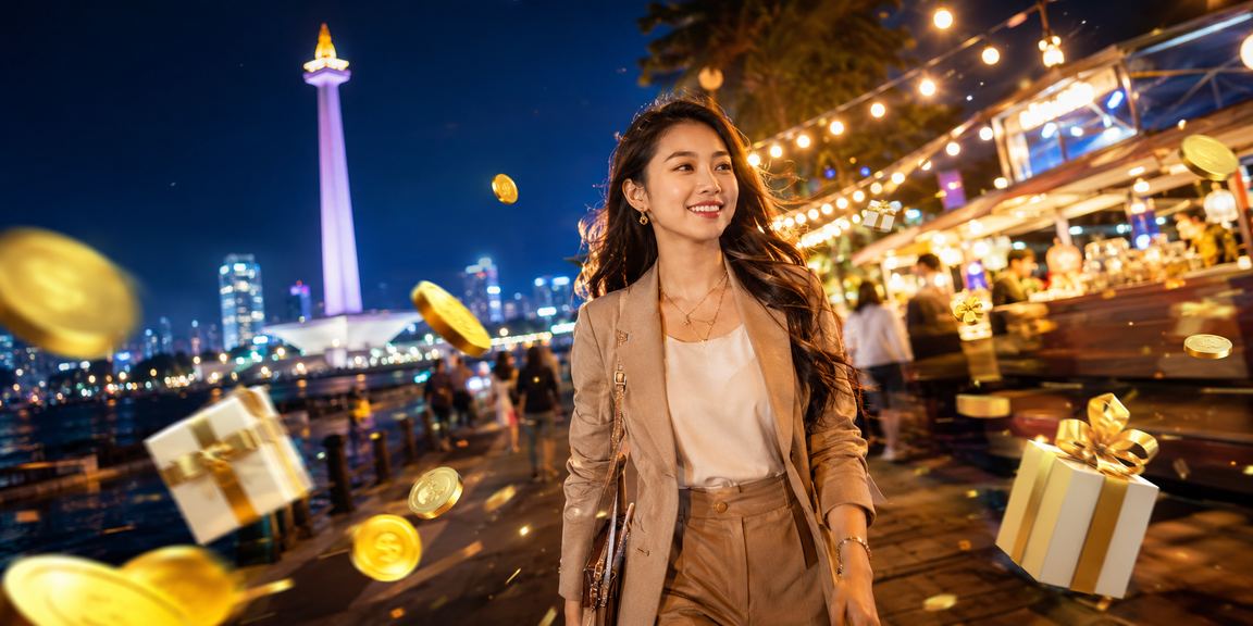 Ilustrasi pengalaman taruhan mobile dengan ngamentogel malam hari di pasar malam Vietnam